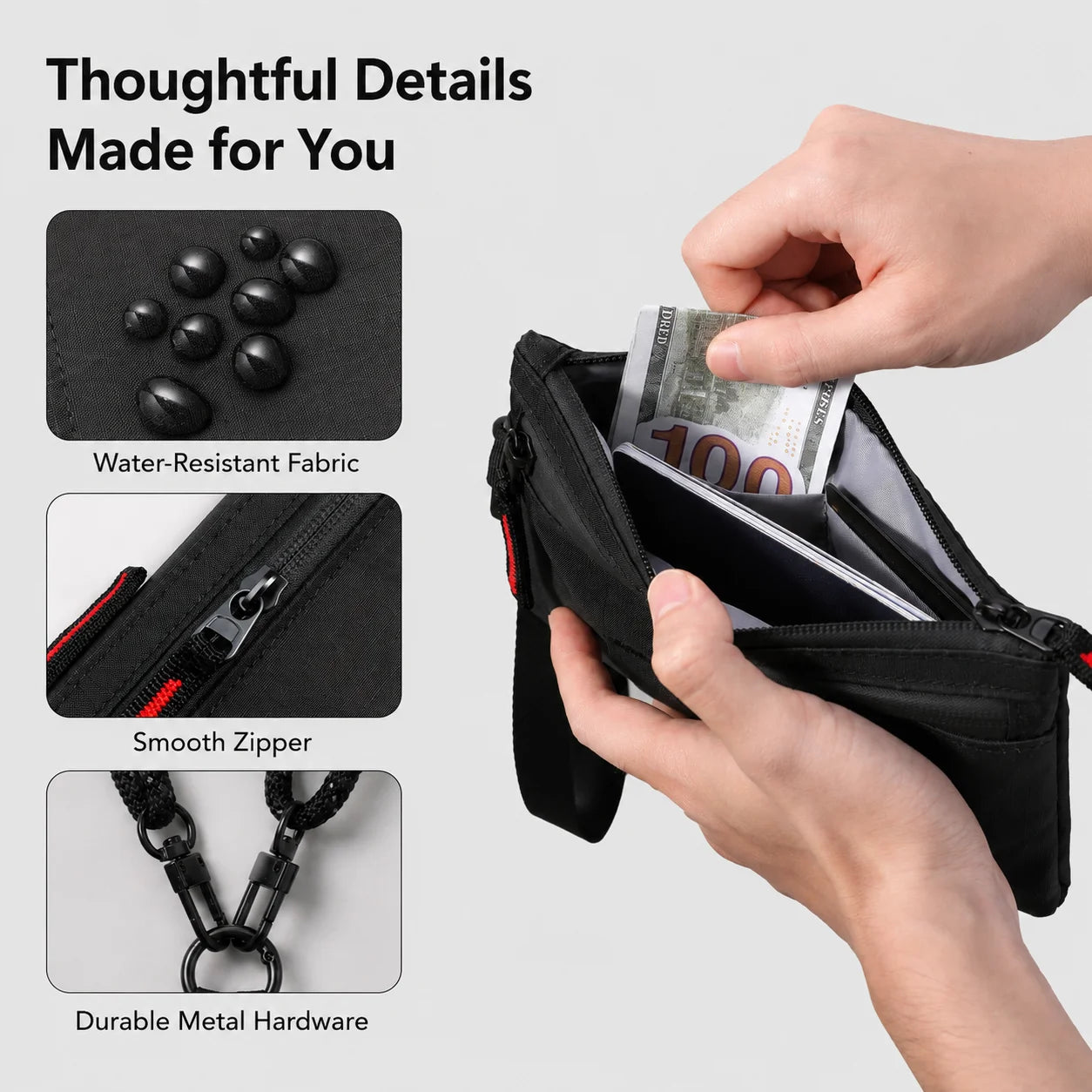 RFID Blocking Travel Wallet — Unisex Wrist Organizer & Clutch Bag