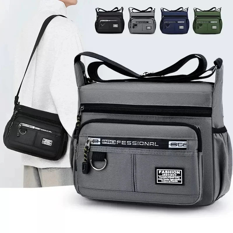 Men's Messenger Bag — Waterproof Oxford Crossbody Sling Pack