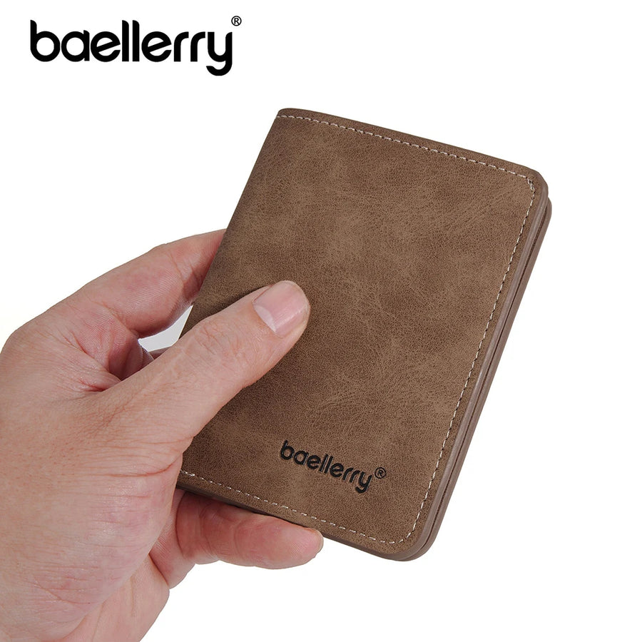 Baellerry Men's PU Leather Wallet — Slim Minimalist Front Pocket Money Clip