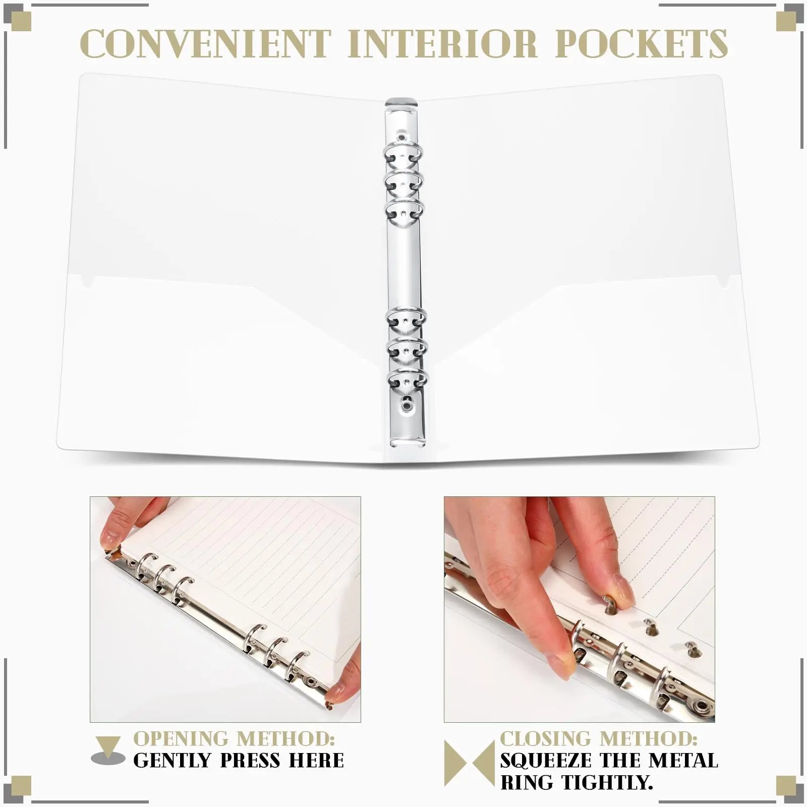 Plastic Ring Binder Organizer — Secure Clasp Closure for Office & School
