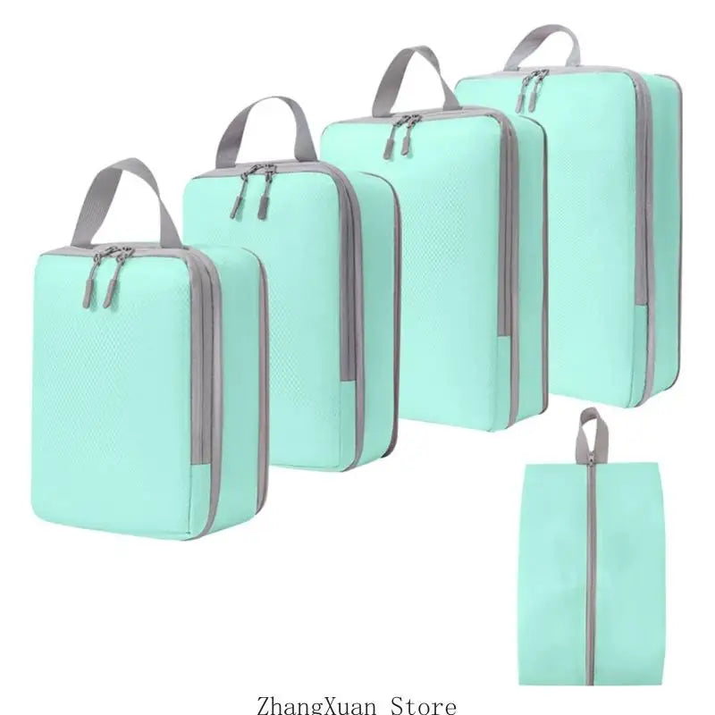 5-Piece Luggage Packing Cube Set — Travel Organizer with Shoe Bag