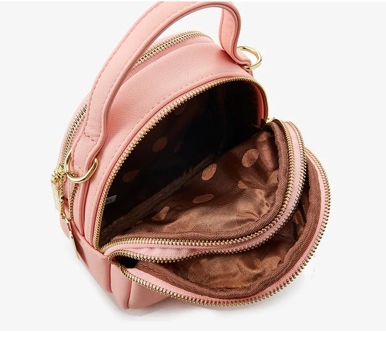 Mini PU Leather Backpack — Stylish Multi-Function Shoulder Bag for Women