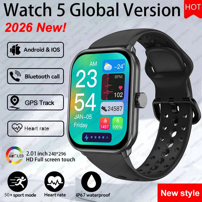 BOXUXING Smart Watch 5 — HD AMOLED Display & Bluetooth Calling