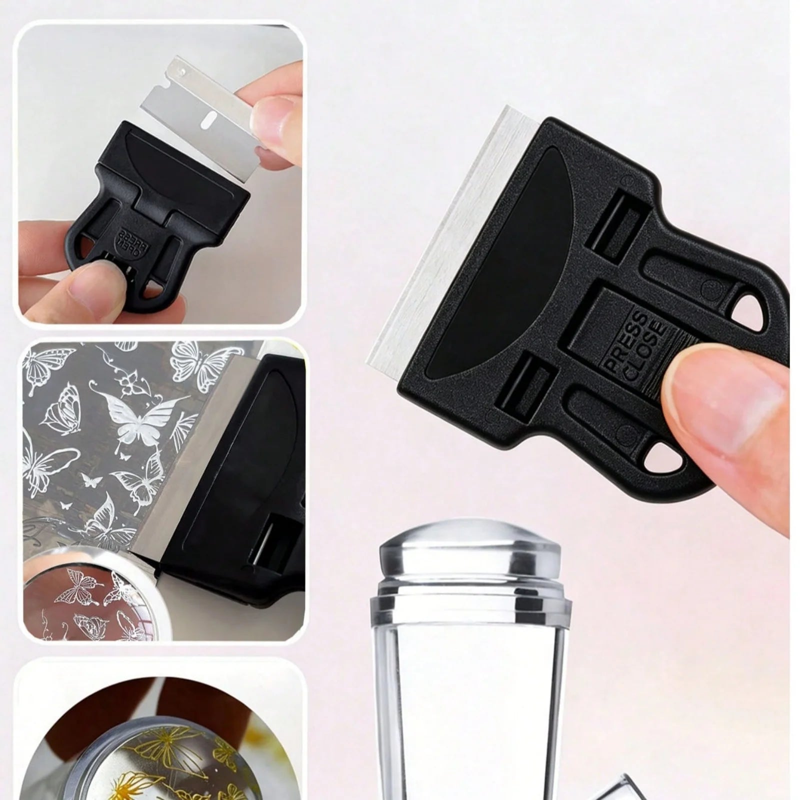 Nail Art Stamper and Scraper Set — DIY Pattern Printing Kit