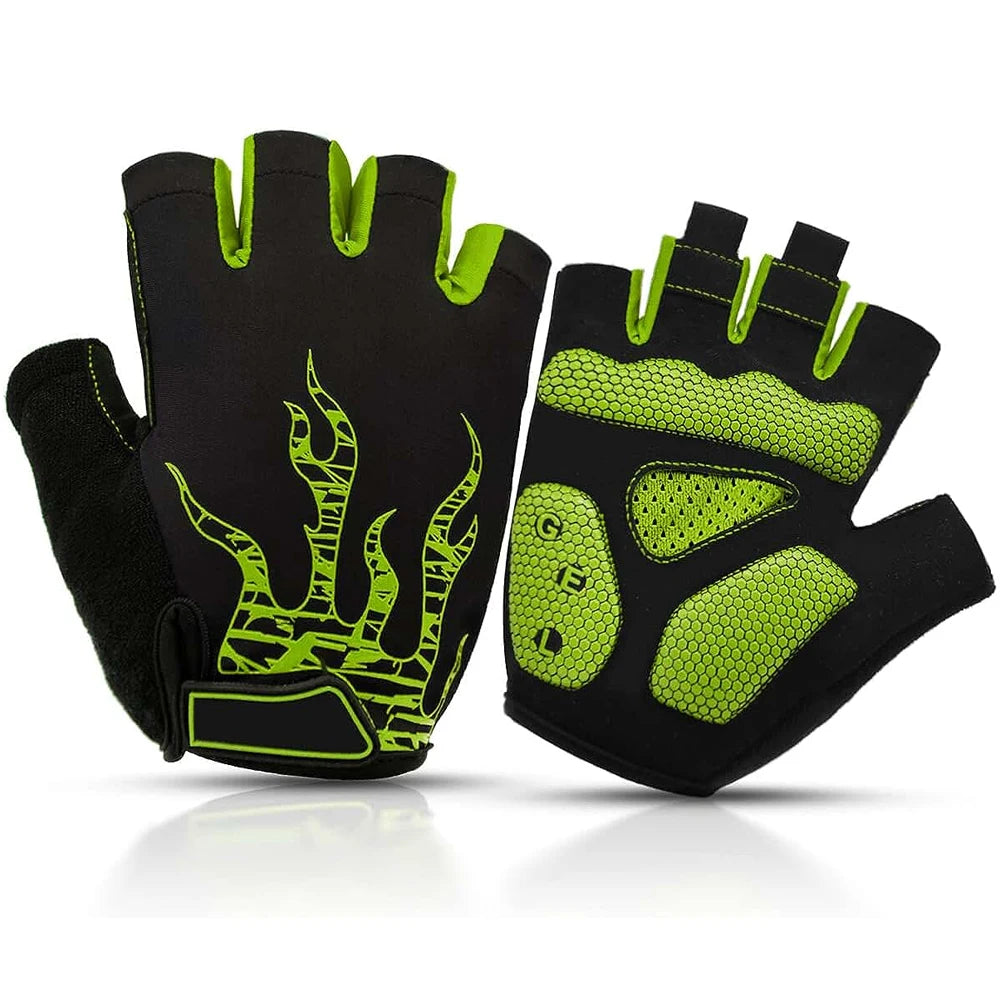 Padded Half Finger Cycling Gloves — Shock-Absorbing Mountain Bike Gear