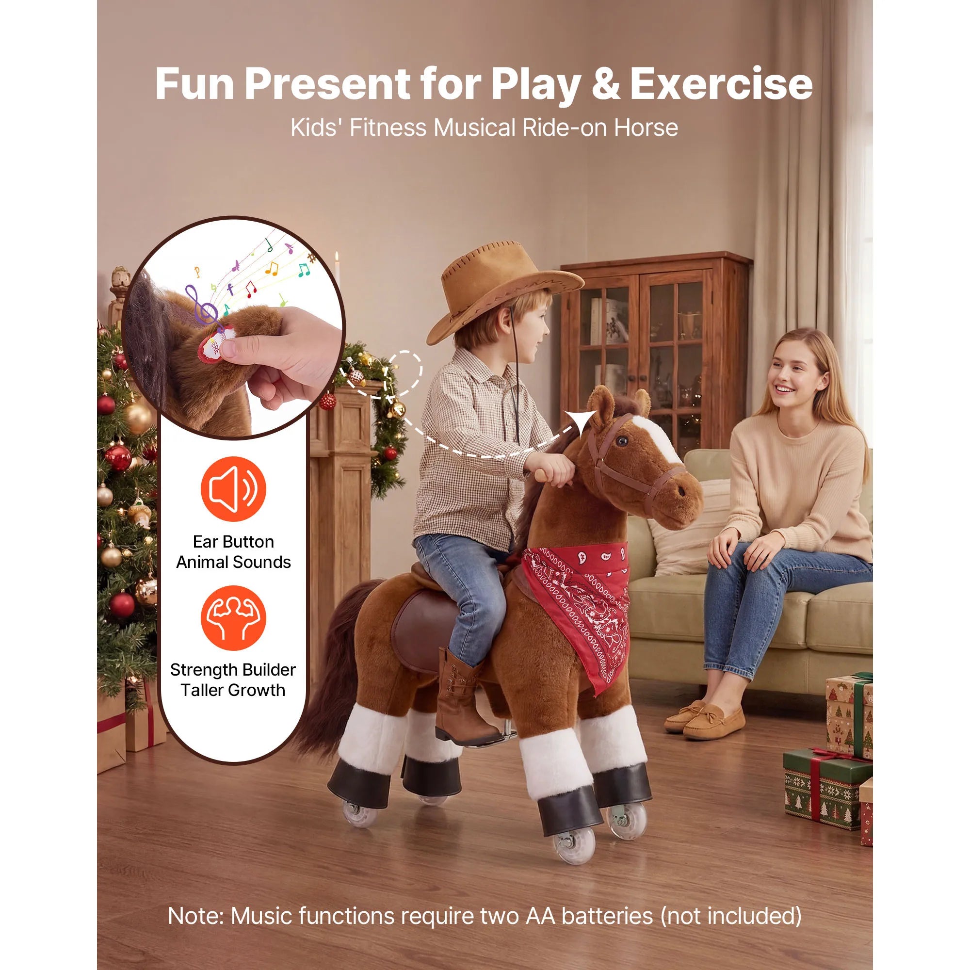 SucceBuy Kids Ride On Horse — Interactive Pony Toy with Sound Effects