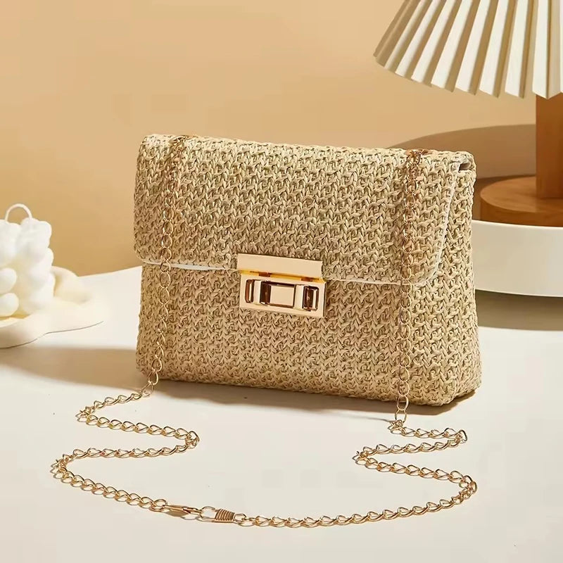Yogodlns Straw Crossbody Bag — Stylish Bohemian Shoulder Bag for Banquets