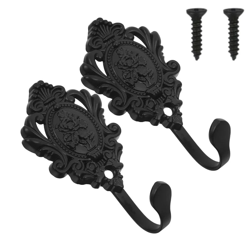 Decorative Zinc Alloy Hooks — Versatile European Style for Curtains and Coats