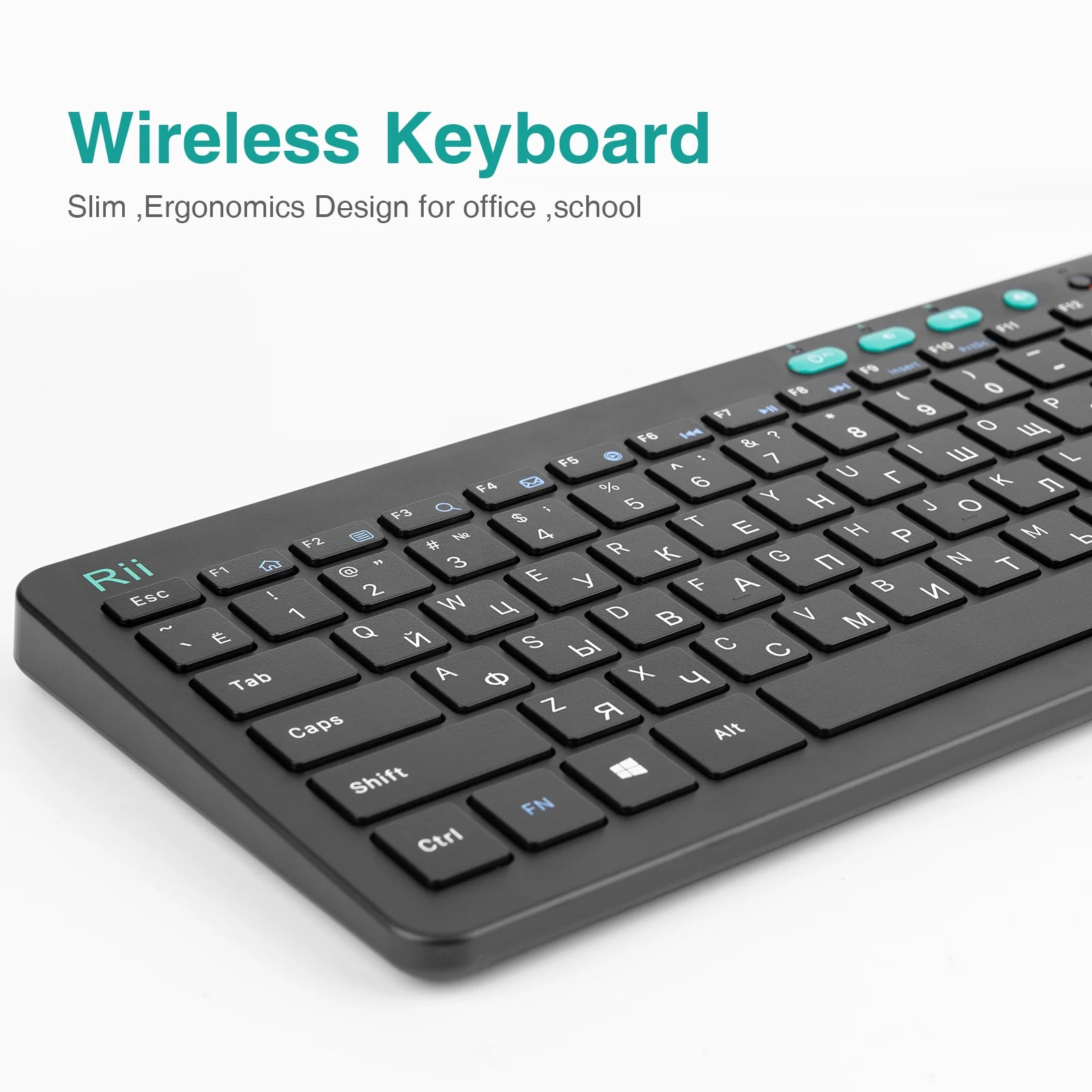 Rii RKM709 Wireless Keyboard and Mouse Combo — Multimedia Office Set