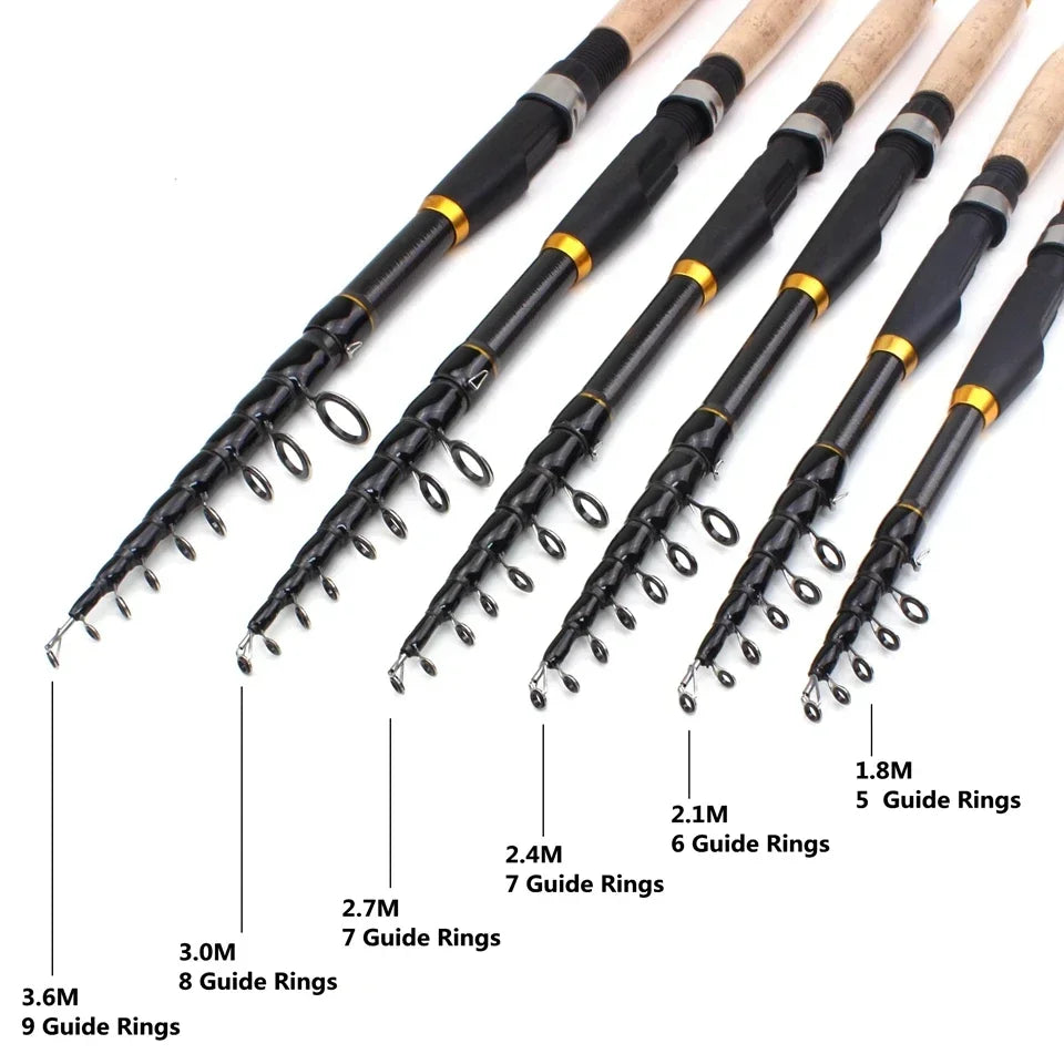 SEACHASER Telescopic Carbon Fiber Fishing Rod — Portable Lure Rod for Sea and Lake