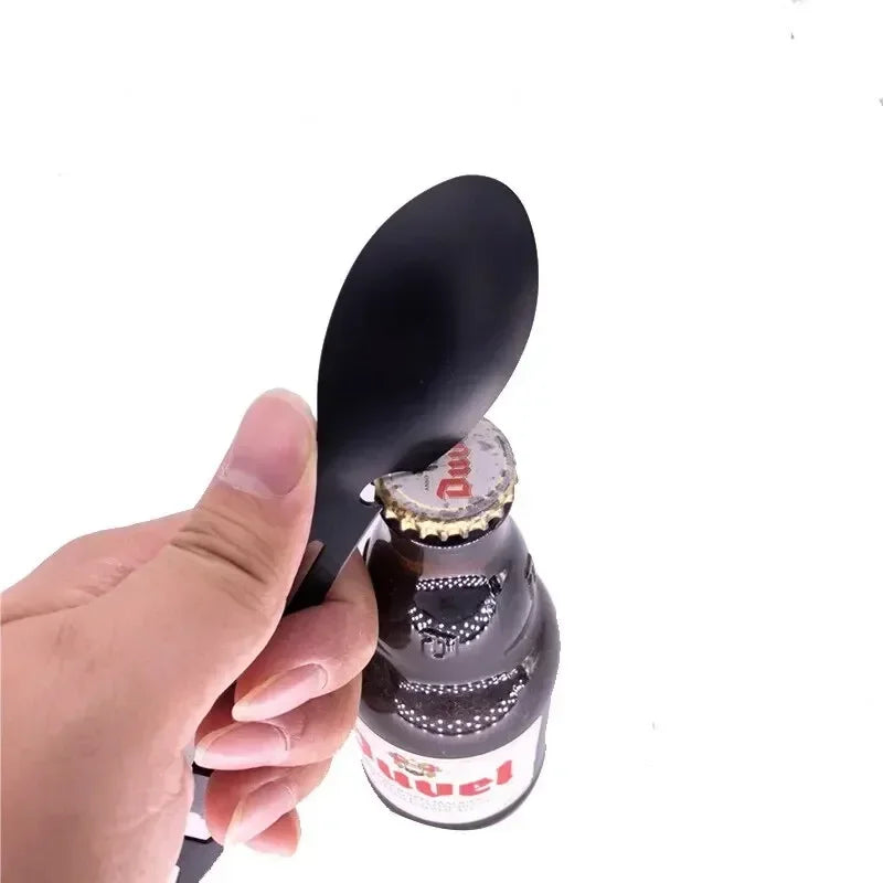 Stainless Steel Camping Utensils Set — 5-in-1 Outdoor Survival Cutlery