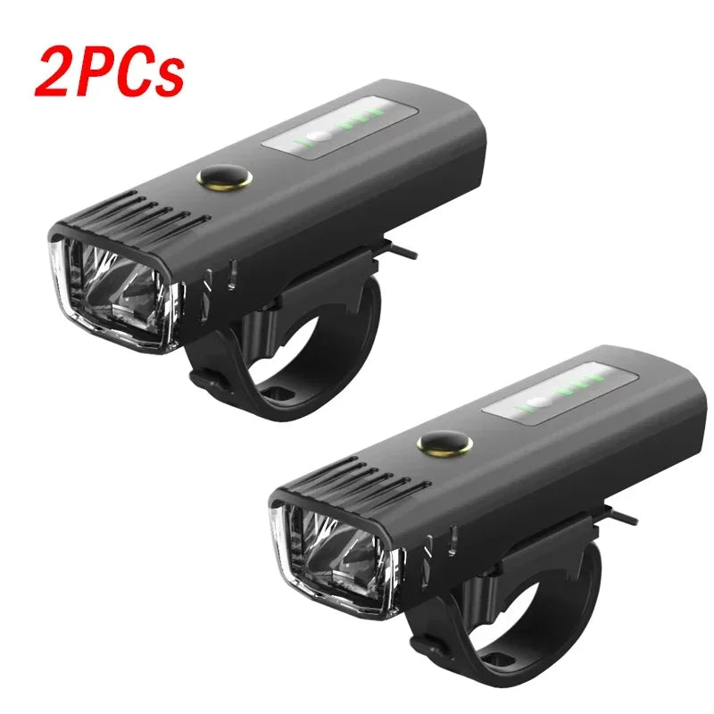 Rechargeable Bicycle LED Headlight — Waterproof Front and Rear Safety Lights