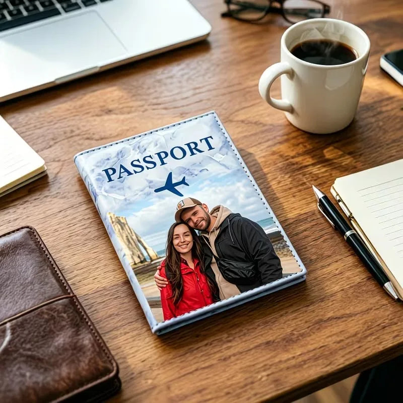 Custom Photo Passport Cover — Durable Travel Document Holder with Card Slots
