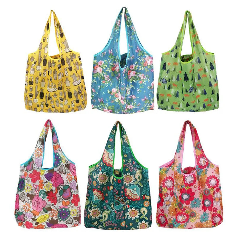 Foldable Reusable Shopping Bags — Heavy Duty Washable Grocery Totes