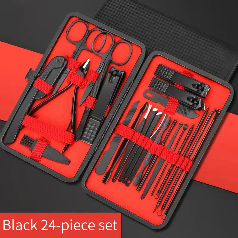 Professional Manicure and Pedicure Set — Stainless Steel Nail Care Kit
