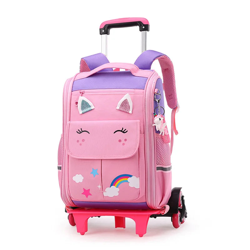 Children's Rolling School Backpack — High Capacity Wheeled Trolley Bag