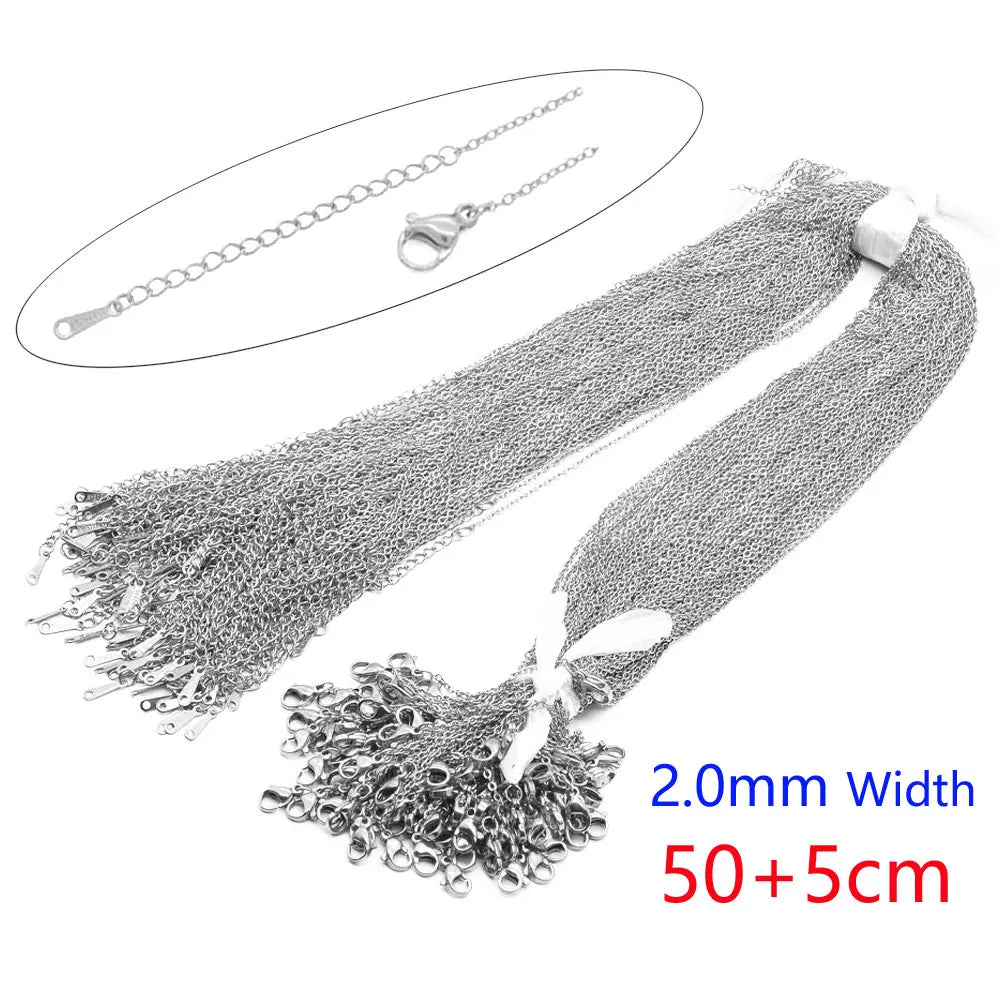 LAVIXMIA Stainless Steel Rolo Chain — Bulk 100pcs Jewelry Making Links