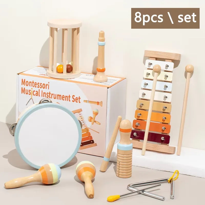 Brozebra Wooden Handheld Bell — Montessori Musical Percussion Toy