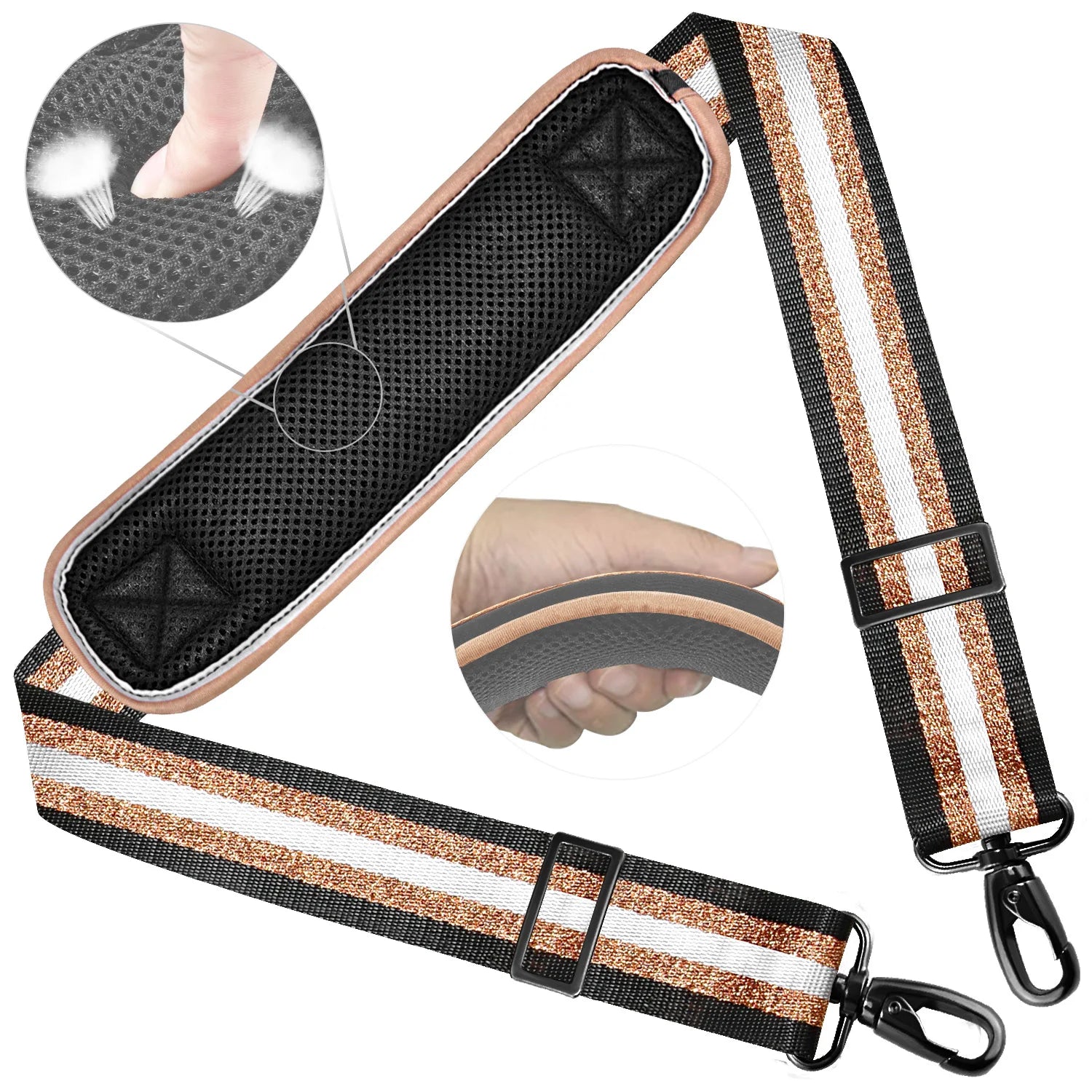 Universal Adjustable Shoulder Strap — Padded Crossbody Replacement Strap
