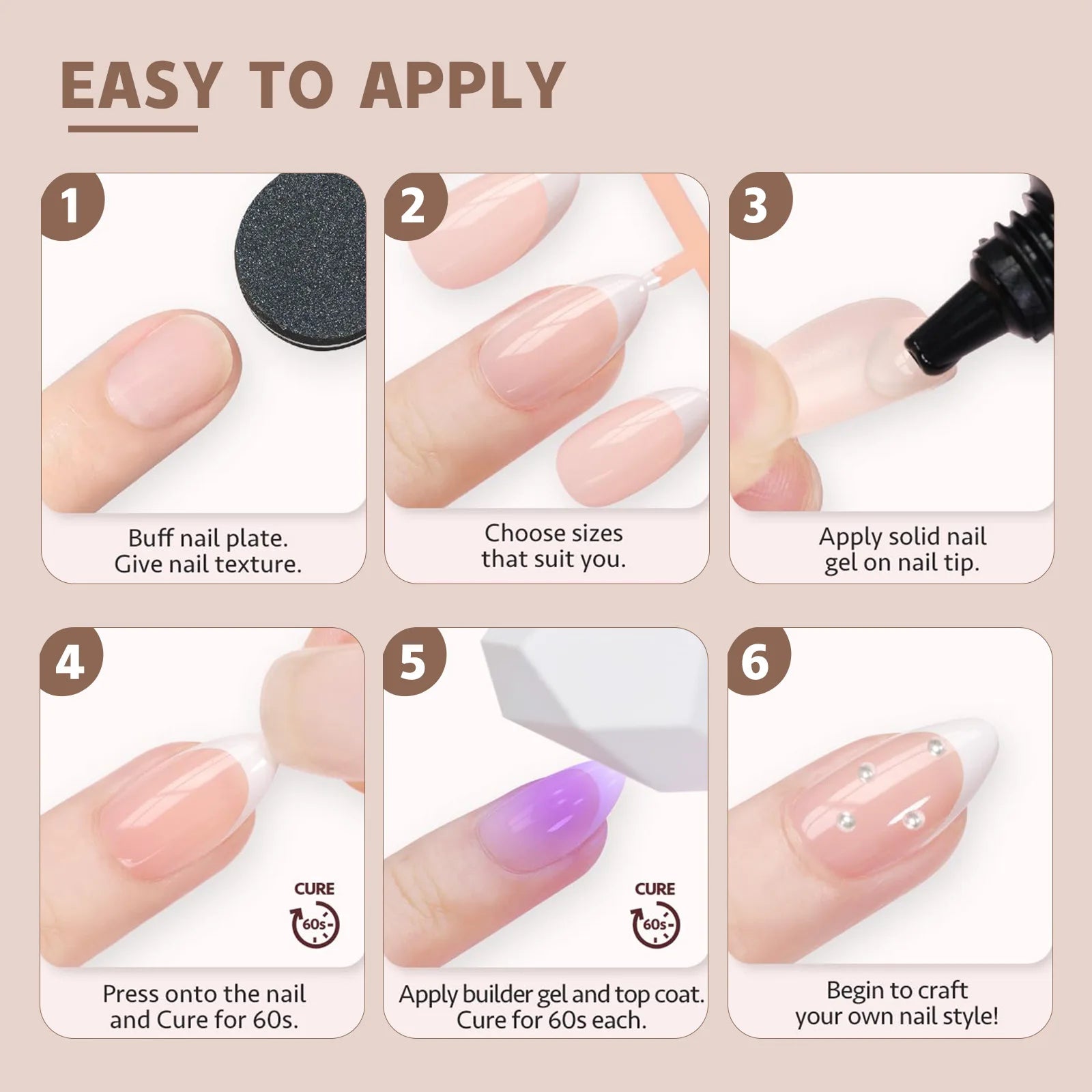 French Tip Soft Gel Nail Tips — 150 Piece DIY Press On Set