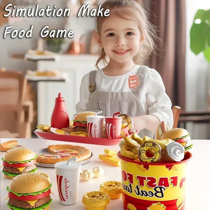 Kids Kitchen Pretend Play Food Set — Interactive Cooking & Cutting Toy