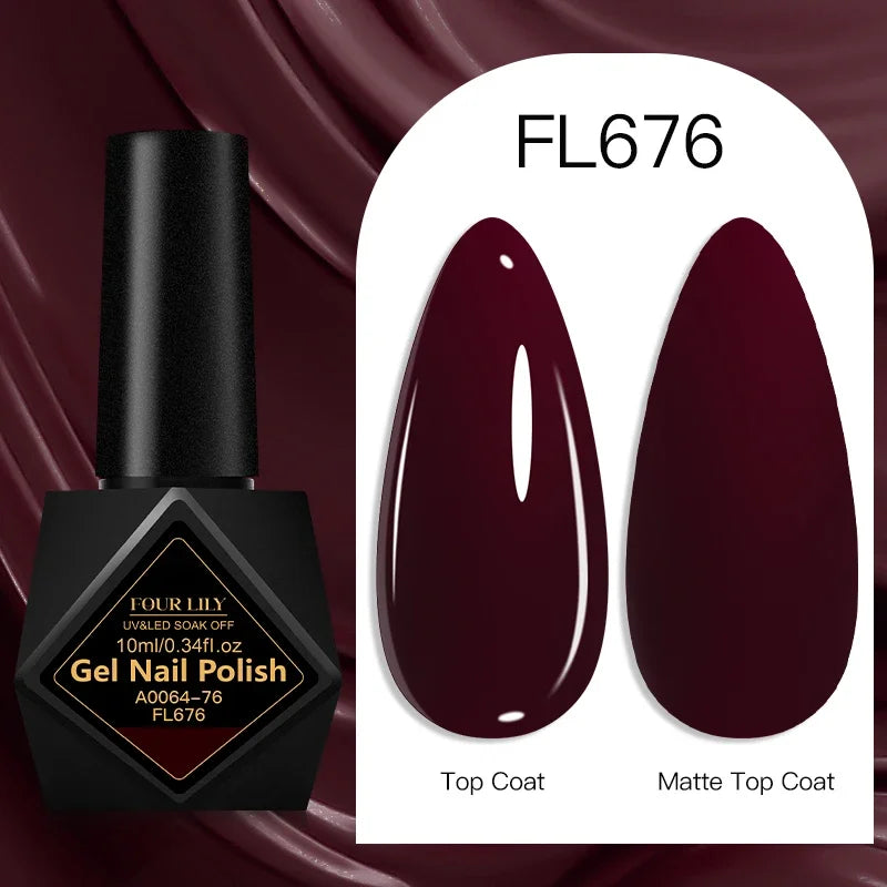 Four Lily Gel Nail Polish — Long Lasting Semi-Permanent Manicure Set