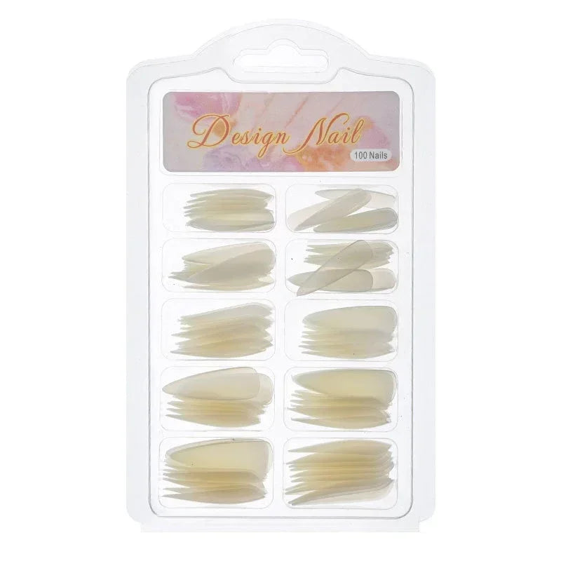 Natural Transparent Seamless Fake Nails — Full Coverage False Nail Tips