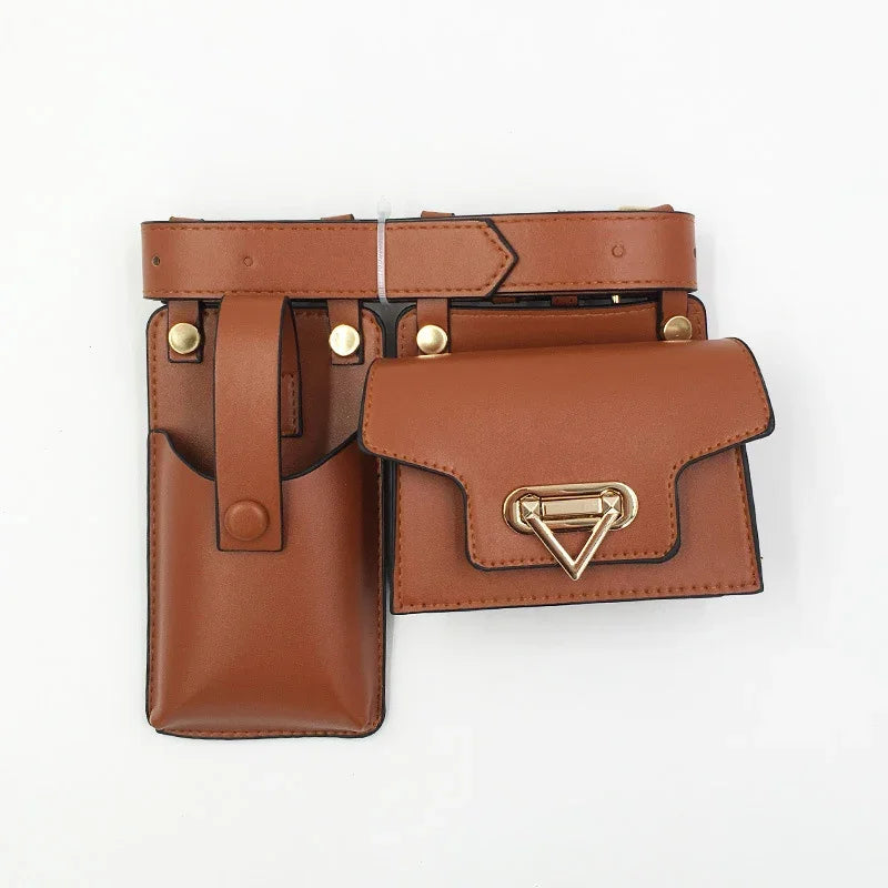 LXHYSJ Women's Leather Fanny Pack — Stylish Multi-Pocket Waist Bag