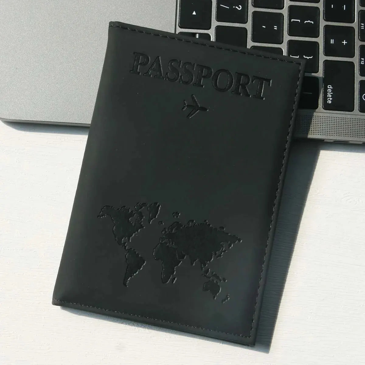 Slim PU Leather Passport Holder — Compact Travel Document Organizer