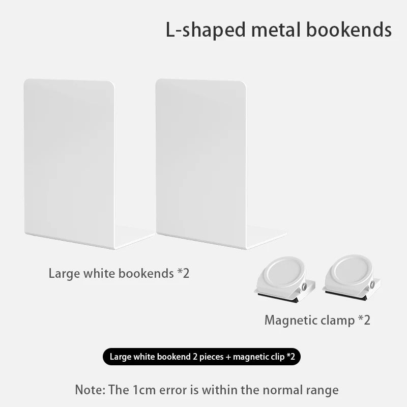 Metal Bookends — Heavy Duty Shelf Organizers for Home Office