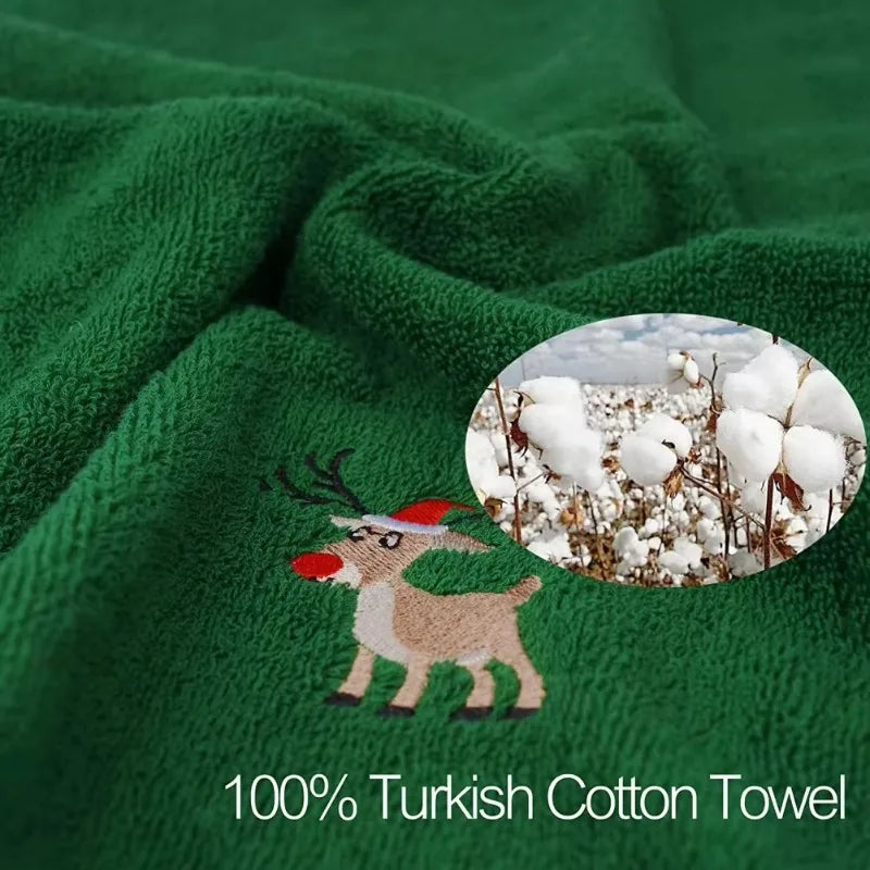 Christmas Santa Claus Hand Towels — Soft Absorbent Cotton Set