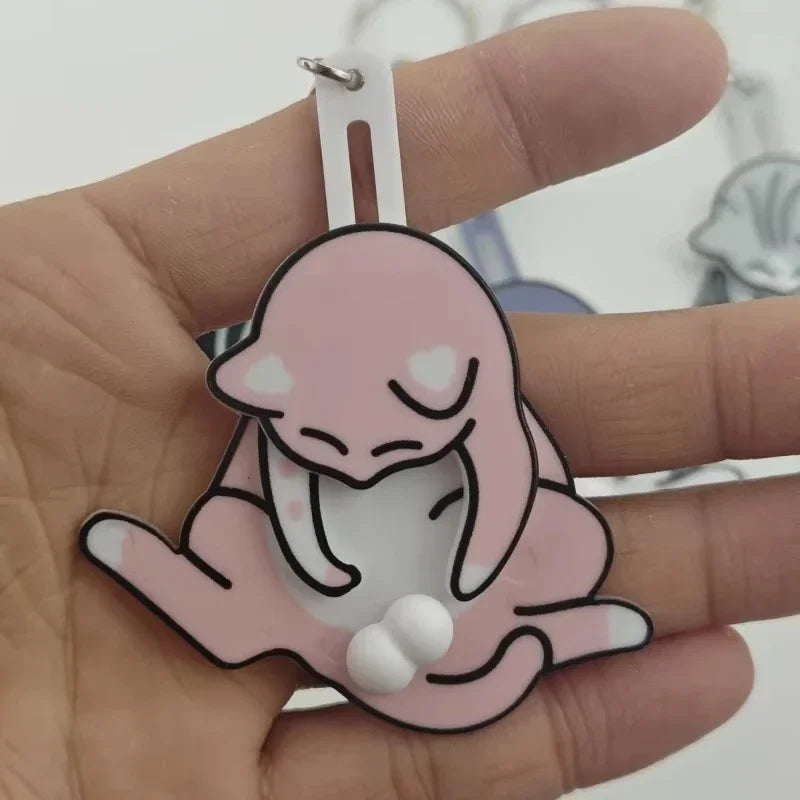 Rotatable Egg Cat Keychain — Playful Acrylic Bag Pendant & Gift