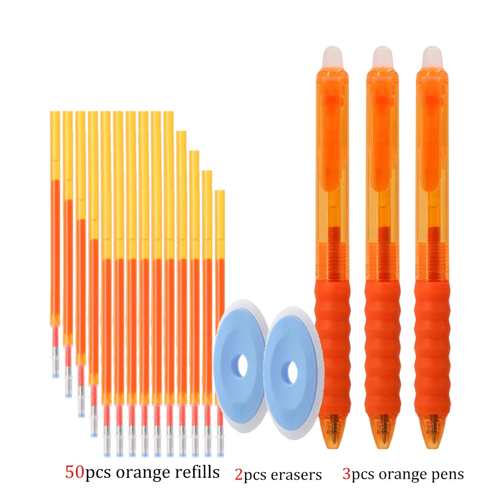 MROOFUL Erasable Gel Pen Set — Smooth Writing with 50 Ink Refills