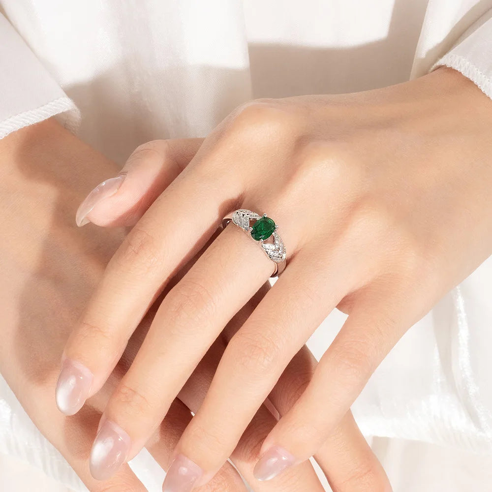 Sterling Silver Feather Cocktail Ring — Elegant Zirconia Statement Jewelry