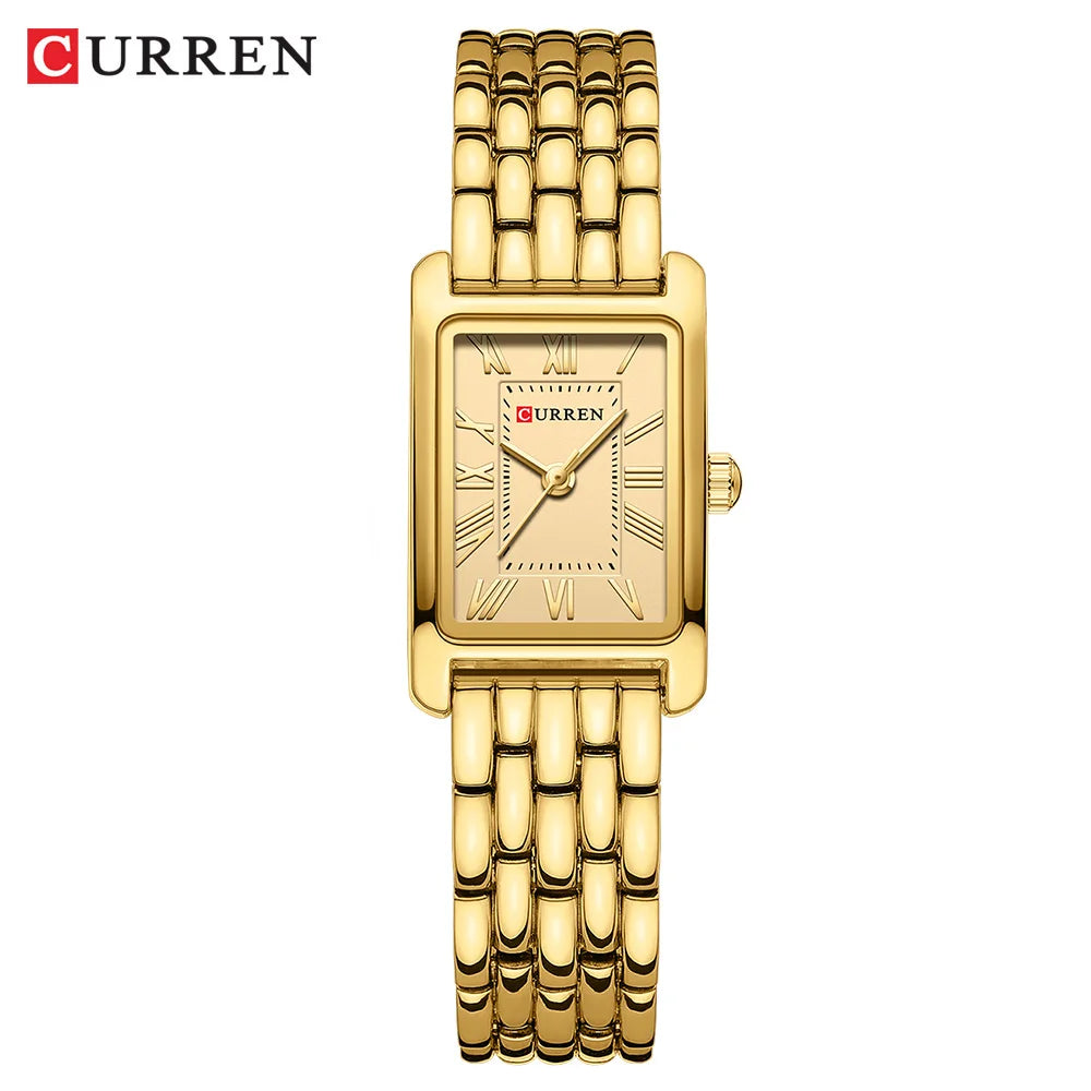 Curren Luxury Rectangle Women's Watch — Elegant Stainless Steel Bracelet