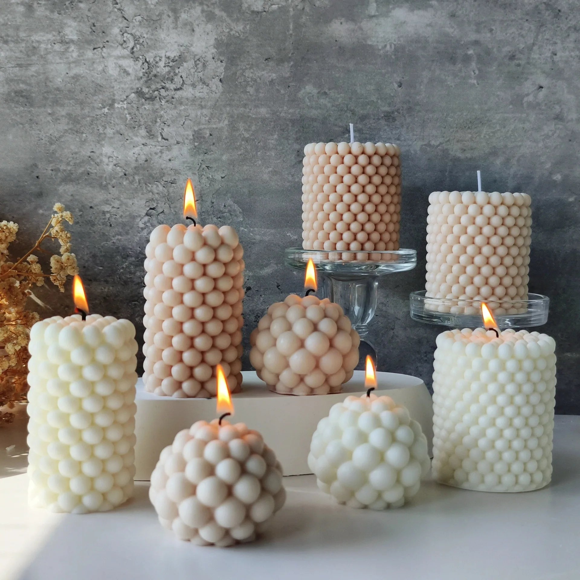 Nordic Bubble Cube Scented Candle — Soy Wax Aromatherapy Decor