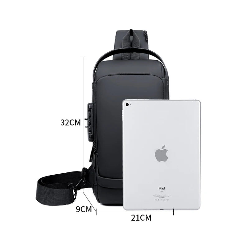 Multi-functional Sling Bag — Waterproof Crossbody Chest Pack with USB Port