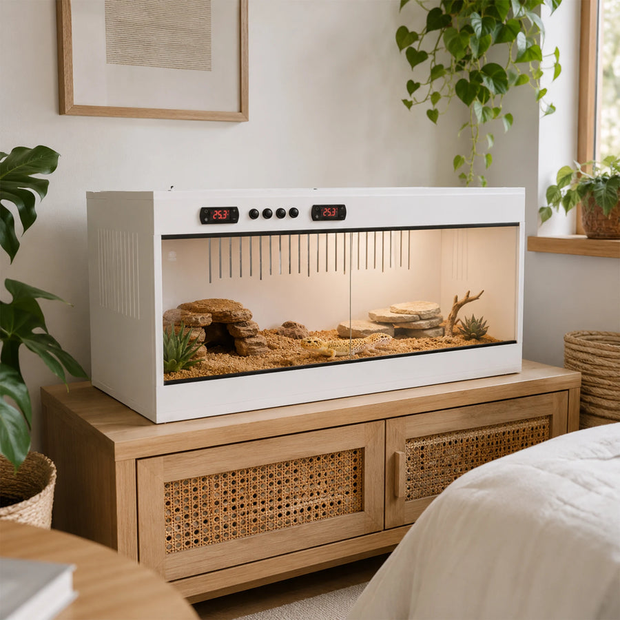 Reptile Terrarium Habitat — Stackable PVC & Tempered Glass Enclosure