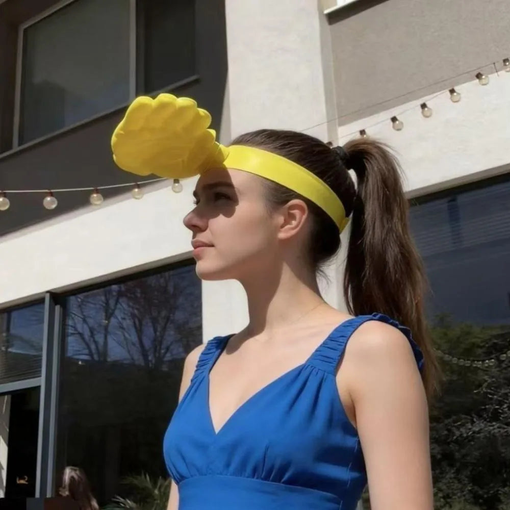 Funny Double-Palm Hand Sun Visor — Quirky Novelty Headband for Summer Parties