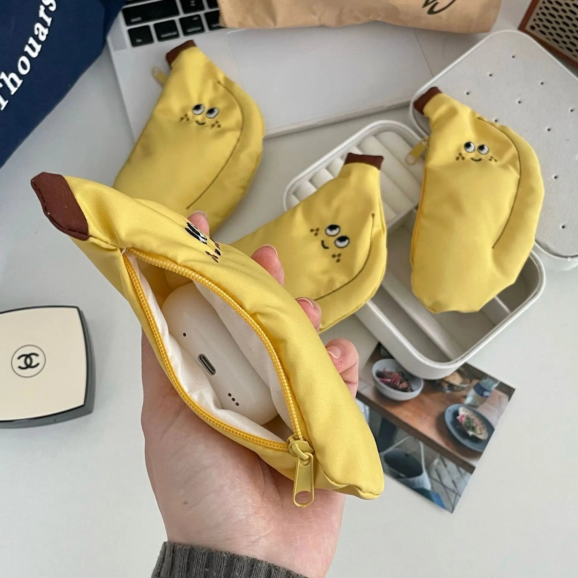 Cute Banana Mini Coin Purse — Handmade Canvas Accessory for Small Items