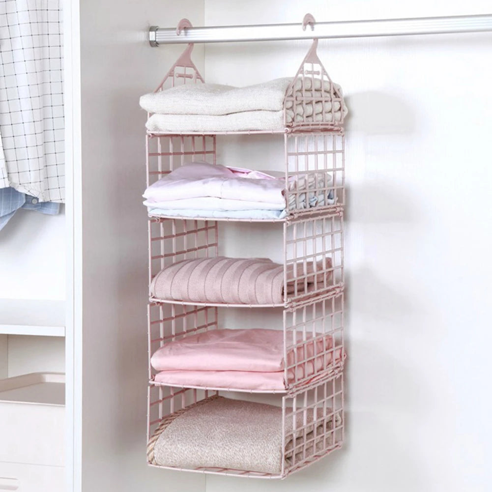 Aihogard Foldable Hanging Closet Organiser — Multi-Tier Wardrobe Storage Basket