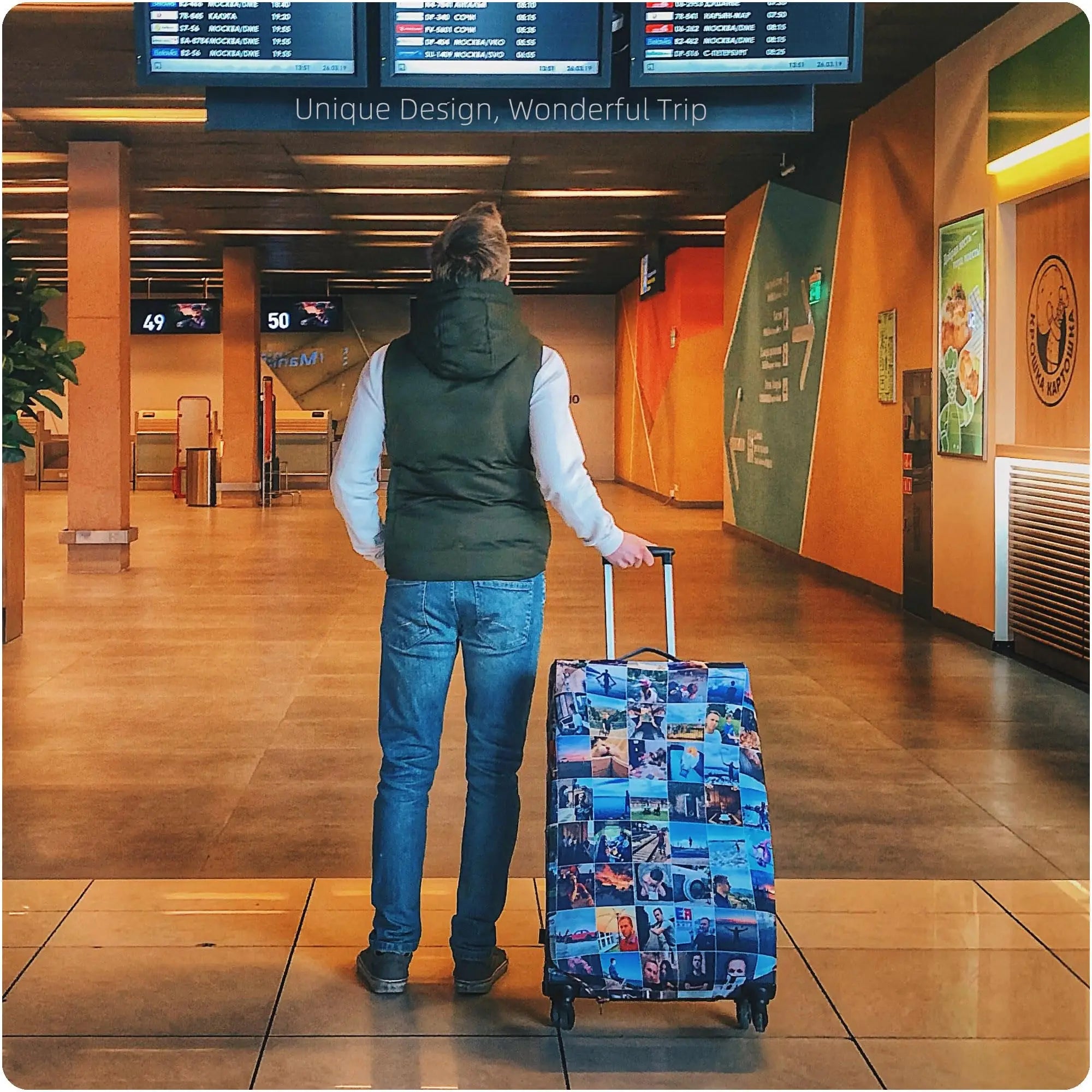 Custom Personalized Luggage Cover — Protective Elastic Suitcase Sleeve
