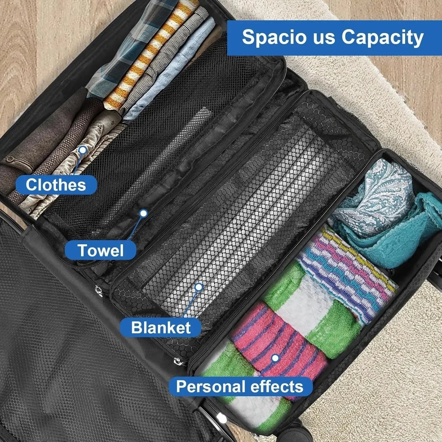 Portable Hanging Suitcase Organizer — Collapsible Travel Packing Cubes