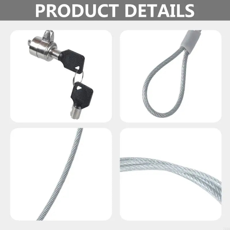 Laptop Security Cable Lock — Anti-Theft Steel Chain with Keys
