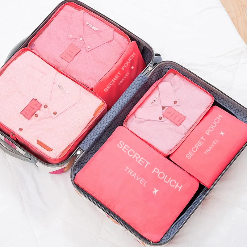 6-Piece Travel Packing Cube Set — Large Capacity Luggage Organizer