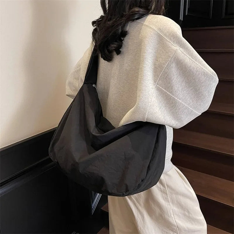 Large Soft Casual Crossbody Hobo Bag — Spacious Daily Carry for Women