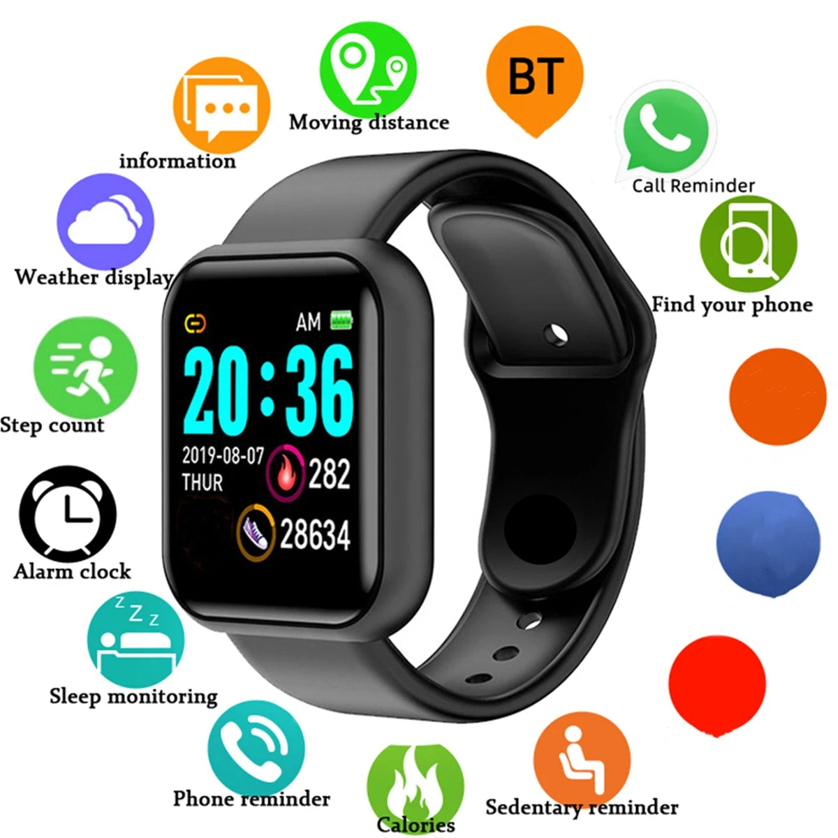 CHAONB Smartwatch Fitness Tracker — Heart Rate & Sleep Monitor, Unisex