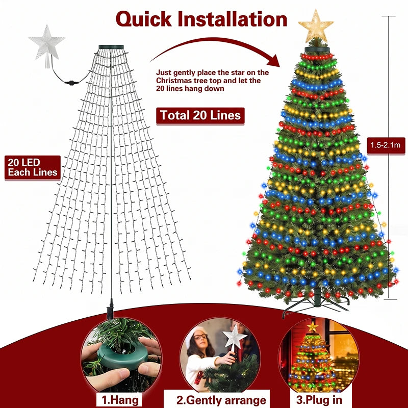 MIMIRGB Smart RGB Christmas Tree Lights — 400 LED App-Controlled Fairy Lights