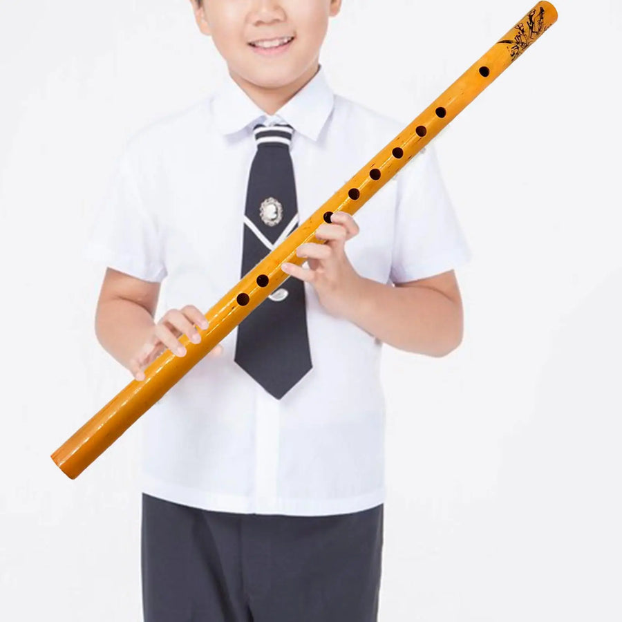 Traditional Bamboo Vertical Flute — Professional 9-Hole Woodwind Instrument