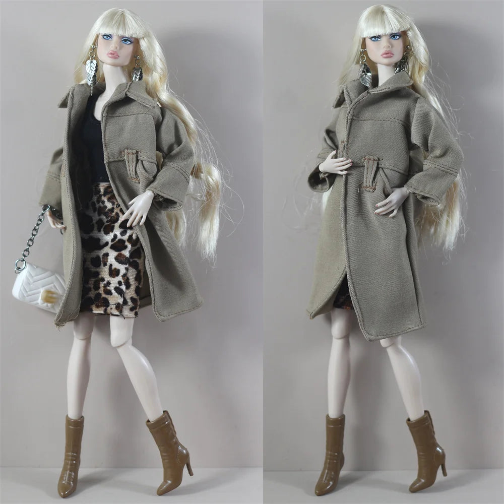 Handmade Doll Outfit Overcoat — Fashionable Accessory Set for 11.5 Inch Dolls